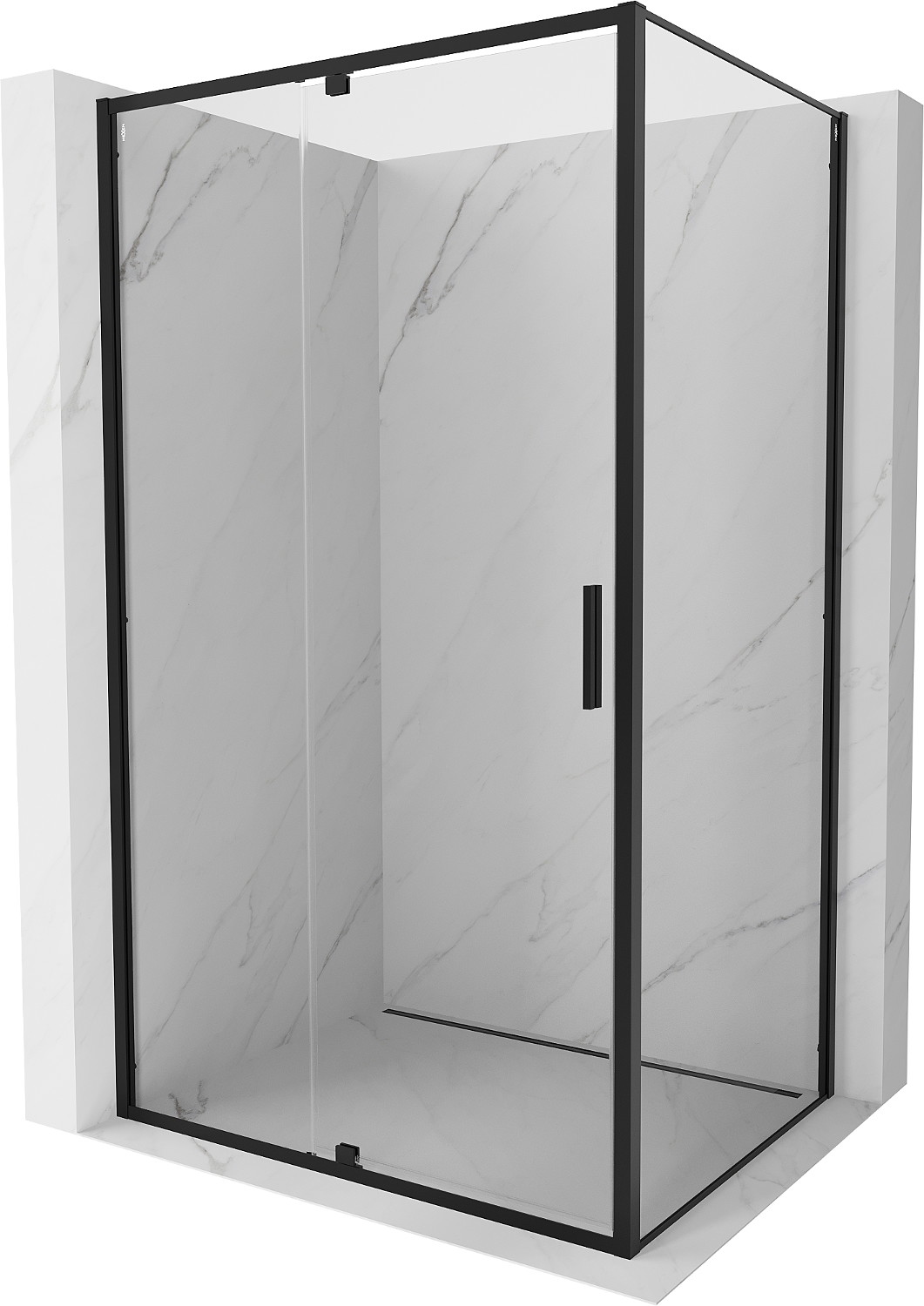 Mexen Exo kabina prysznicowa uchylna 150 x 80 cm, transparent, czarna - 819-150-080-70-00